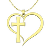 Image of (Gift-wrapped) Heart Cross Necklace - Gold