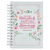 Image of Bless You and Keep You White and Pink Floral Spiral Journal - Numbers 6:24-25