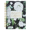 Image of Clothed with Strength and Dignity White Floral Large Spiral Journal - Proverbs 31:25