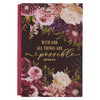 Image of All Things Are Possible Burgundy Floral Quarter-bound Journal