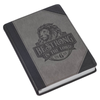 Image of Be Strong in the Lord Black and Gray Lion Faux Leather Journal - Ephesians 6:10