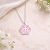 Image of Multi-Pink Hexagon Enamel Necklace