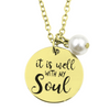 Image of (Gift-wrapped) It Is Well Necklace (Pearl) - Gold
