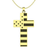 Image of (Gift-wrapped) American Flag Cross Necklace - Gold