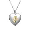 Image of Lily Heart Locket Necklace: Luke 12:27-28