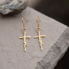 Image of (Gift-wrapped) Faith Cross Earrings - Gold