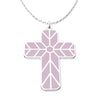 Image of Geometric Enamel Cross Necklace - Lilac