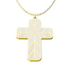 Image of (Gift-wrapped) Geometric Enamel Cross Necklace - White, Gold