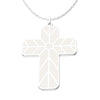 Image of Geometric Enamel Cross Necklace - White