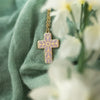 Image of (Gift-wrapped) Geometric Enamel Cross Necklace - Lilac, Gold