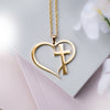 Image of (Gift-wrapped) Heart Cross Necklace - Gold