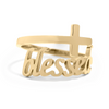 Image of Blessed + Cross Adjustable Ring