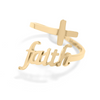 Image of Faith + Cross Adjustable Ring