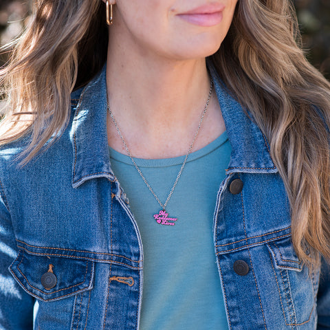 My Redeemer Lives Enamel Necklace