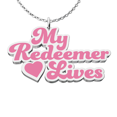 My Redeemer Lives Enamel Necklace
