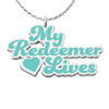 Image of My Redeemer Lives Enamel Necklace