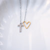 Image of Open Heart Cross Necklace