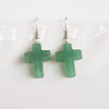 Image of Stone Cross Earrings