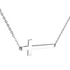 Image of 925 Sterling Silver Sideways Cross Necklace