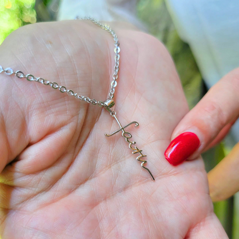 925 Sterling Silver Petite Faith Cross Necklace