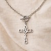 Image of Amazing Grace Cross Toggle Necklace