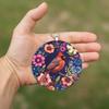 Image of (Floral) Cardinal Rearview Mirror Ornament