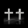 Image of 925 Sterling Silver Petite Diamond Cross Earrings