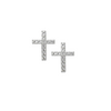 Image of 925 Sterling Silver Petite Diamond Cross Earrings