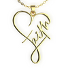 Image of (Gift-wrapped) Faith Heart Necklace - Gold
