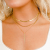 Image of Stainless Steel Herringbone Chain Necklace - Gold