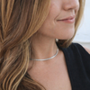 Image of Stainless Steel Herringbone Chain Necklace - Silver