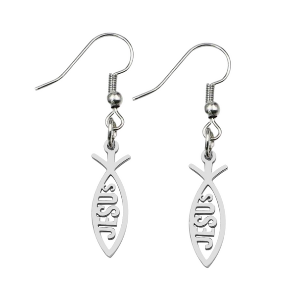 Jesus Fish Earrings The Positive Christian