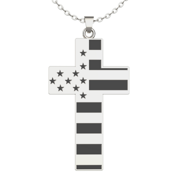 American Flag Cross Necklace The Positive Christian