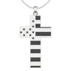 Image of (Gift-wrapped) American Flag Cross Necklace - Silver