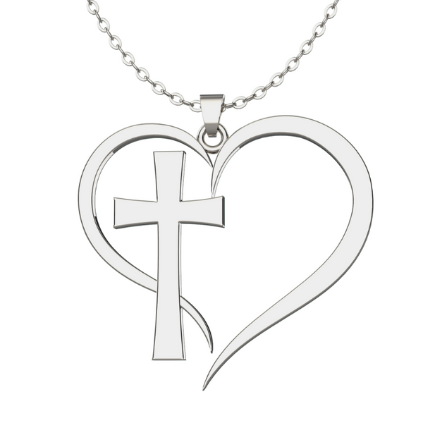 Heart Cross Necklace The Positive Christian