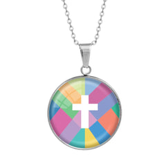 Kaleidoscope Cross Necklace (Ships around 12-18-24)