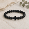 Image of Stone Cross Bracelet - Lava (Ships on or around 8-31-26)