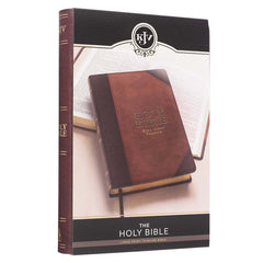 Two-tone Brown Faux Leather Large Print Thinline King James Version Bible