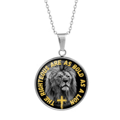 Lion Cross Necklace (Ships around 12-18-24)