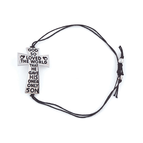 John 3:16 Word Cross Bracelet