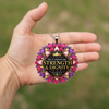 Image of She Is Clothed Flower Rearview Mirror Ornament (Ships on or around 8-31-26)