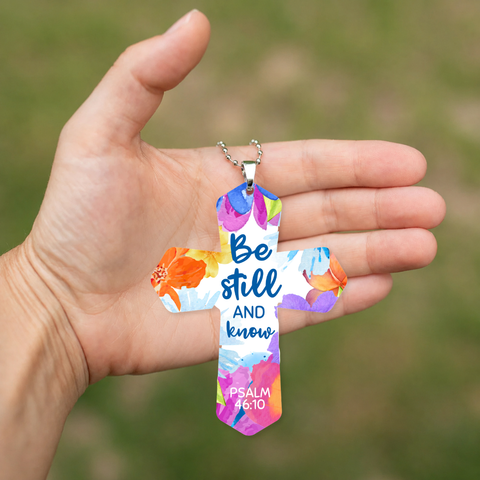 Be Still Cross Rearview Mirror Ornament (Ships on or around 8-31-26)
