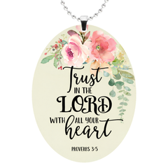 Oval Trust in The Lord Rearview Mirror Ornament