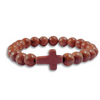 Image of Stone Cross Bracelet - Brown