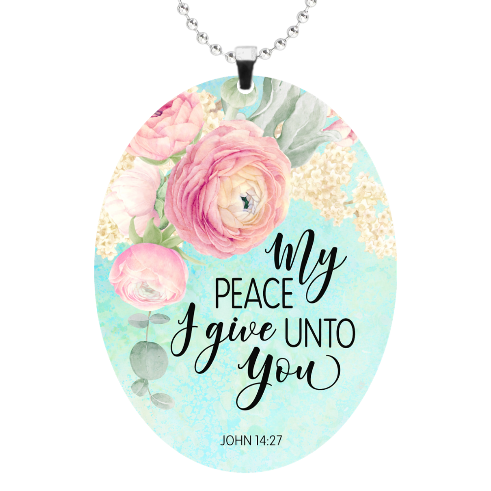 Oval My Peace Rearview Mirror Ornament