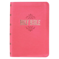 Pink Faux Leather Large Print Compact King James Version Bible