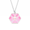 Image of Multi-Pink Hexagon Enamel Necklace