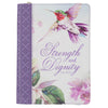 Image of Strength & Dignity Hummingbird Purple Faux Leather Classic Journal with Zipper Closure - Proverbs 31:25