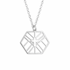 Image of Geometric Hexagon Cross Necklace