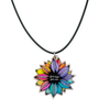 Image of Identity Flower Necklace w/ Black Vegan Leather Rope
